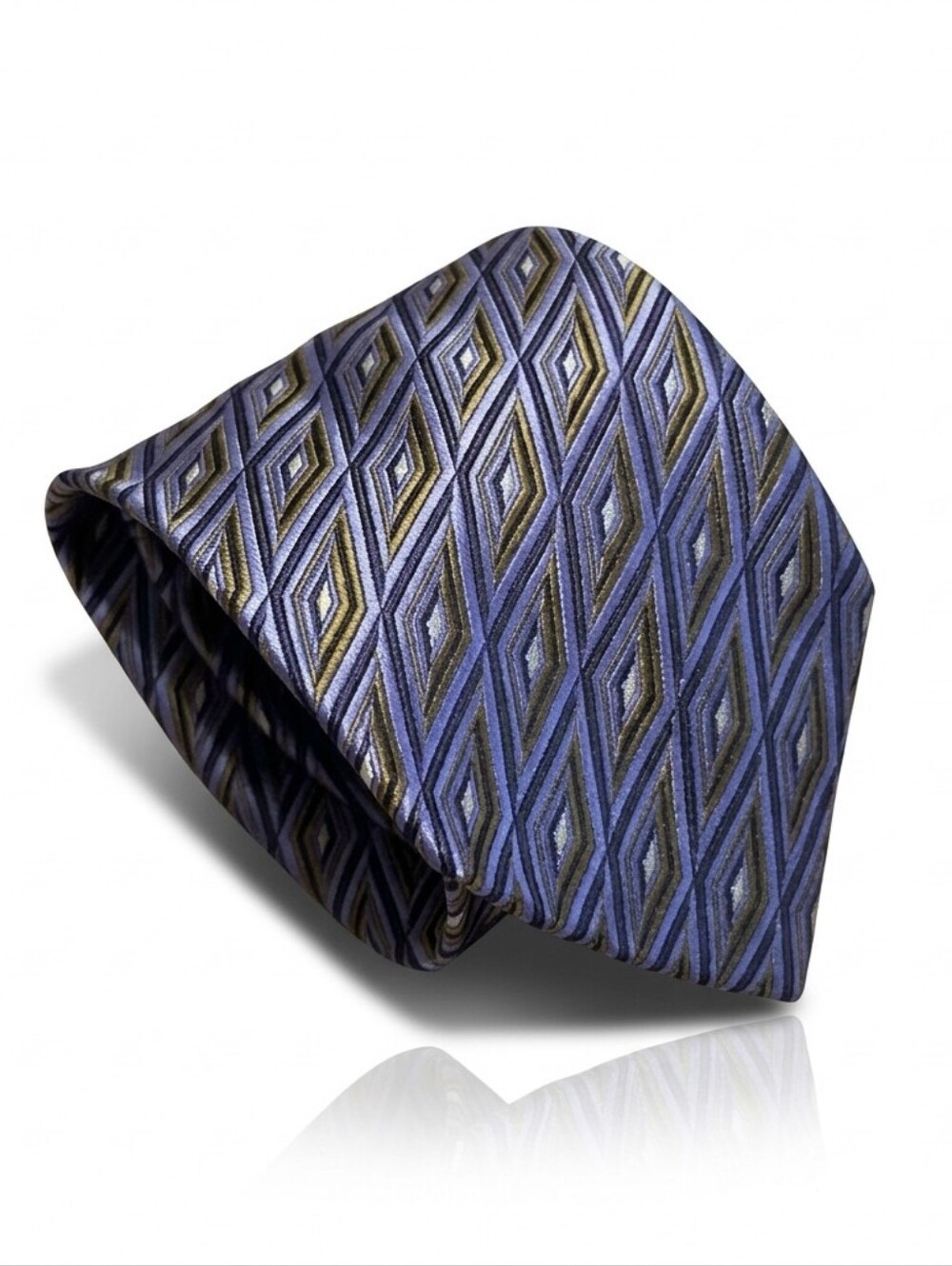 Roberto Villini Couture 100%silk Diamond Pattern Mens Tie 60in Long 4in Width